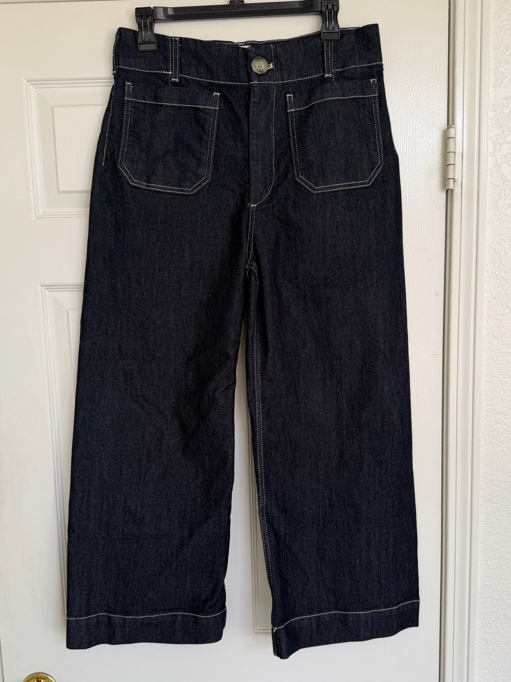 Anthropologie Maeve The Colette High-Rise Wide Leg Cropped Jeans 30 Dark Wash - Picture 3 of 8